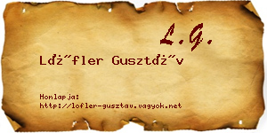 Löfler Gusztáv névjegykártya